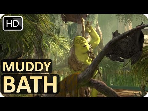 Shrek takes a Muddy Bath | Scene from Shrek (2001).