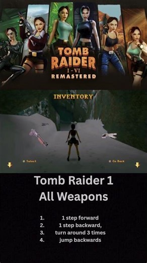 Tomb Raider Remastered I-II-III: Tomb Raider 1 Cheats #shorts