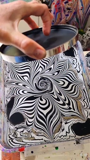 5.7K views · 232 reactions | Water Marbling allows you to create amazing patterns onto different surfaces like this plastic lid. Have fun and experiment  . Learn the basics at my YouTube channel- Raynbow Crow Studios. | Raynbow Crow Studios | Facebook