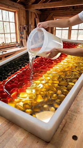 Creating a Stunning German Flag Epoxy Table with Stones