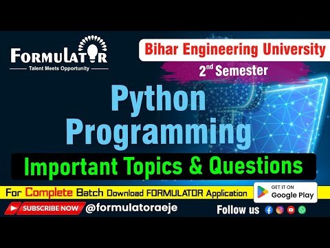Python Programming Important Topics & Questions #BEU 2nd Semester