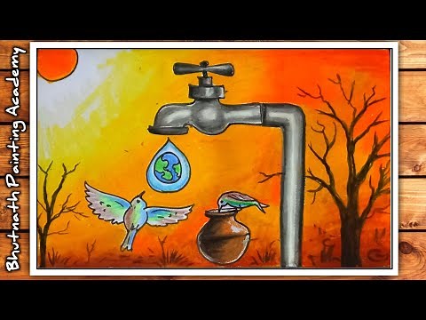 jal hi jeevan hai drawing||save water poster drawing