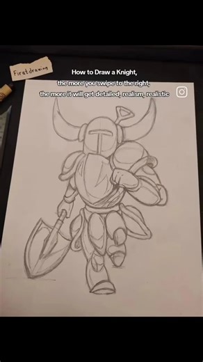 How to Draw a Knight,the more you swipe to the right, the more it will get detailed #shorts