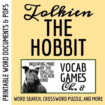 The Hobbit Chapter 8 Vocabulary Games | Crossword Puzzle | Word Search