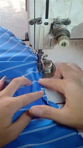 Sewing the hem of a shirt. #Sewing #HowToSewPants #DIYClothes #Shorts #Trending