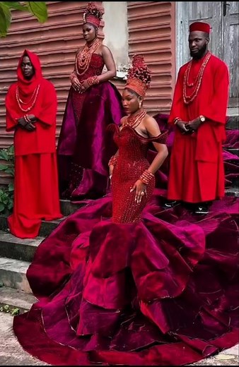 Beautiful Edo Bride and her King in their Royal traditional Wedding attire #watchtillend