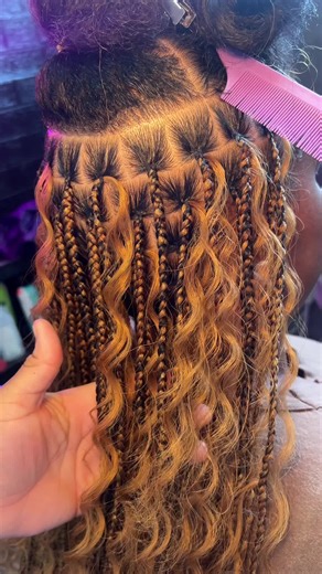 Bohemian Knotless Box Braids with Curls Tutorial
