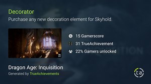 Decorator achievement in Dragon Age: Inquisition
