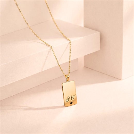 Personalized Initial Necklace, Personal Message Necklace - Etsy