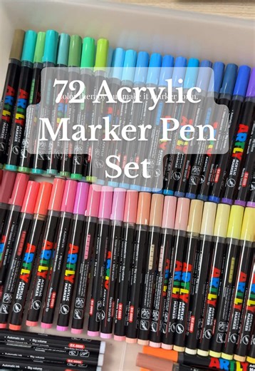 Explore 72 Color Options with Acrylic Marker Pens
