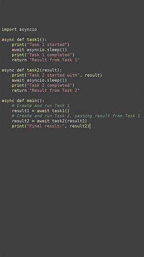 asyncio task chaining #python #showcase