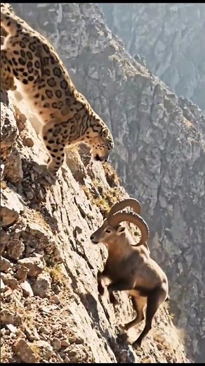Ibex vs Leopard #wildlife #animals #nature #mountaingoats #mountains #travel #amazing