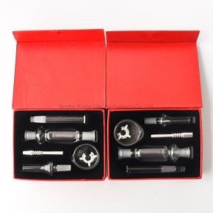 [Hot Item] 10mm Micro Nc Nectar Collector Kit with Stainless Steel Nail & Glass Tip Red Box Nectar Collector
