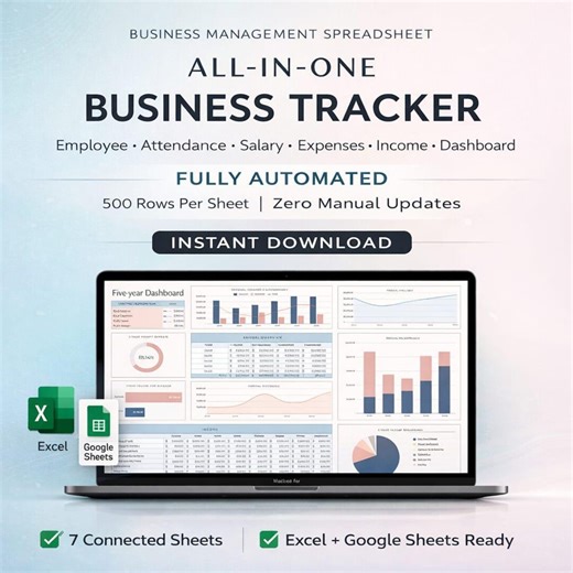 Employee Management Spreadsheet | Attendance, Payroll, & Expenses Tracker (excel + Google Sheets Template) - Etsy