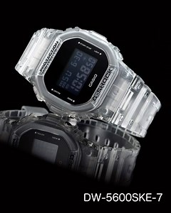 Introducing the unstoppable G-Shock Skeleton Series! With its transparent resin parts and sleek white base, it’s the ultimate fashion-forward accessory. 🔎: DW-5600SKE-7 115 JOD #GShock #SkeletonSeries #ToughAndTrendy | Casio Jordan