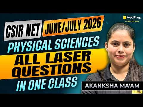 CSIR NET June/July 2026 Physical Sciences 🚀 All Laser Spectra Questions in One Class | VedPrep