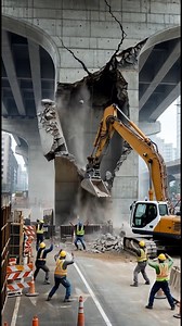 Bulldozer accident. Bridge collapses after colliding with bridge! 🏗️ 💥#BridgeCollapse | Viral Worldwide