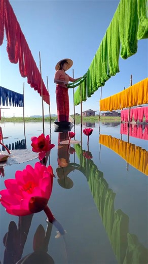 38K views · 1.6K reactions | Drying colorful cotton threads at Inle Lake, Myanmar | Zay Yar Lin Photography | Facebook