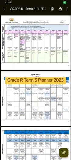 Grade R Term 3 Life Skills Planner 2025