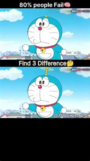 Find 3 Difference 80% people fail 🤔🧠👀 II #shortsvideo #shorts #trending @Doraemonxnobita