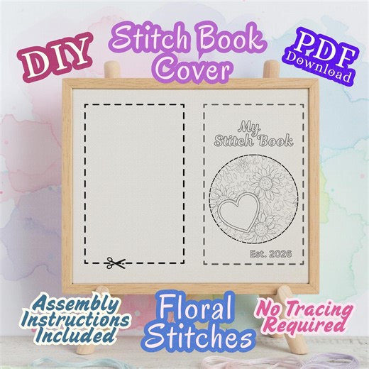 Modern Floral Heart Embroidery Design | Beginner Friendly Digital Download | Hand Embroidery Pattern PDF | DIY - Etsy