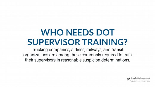 DOT Reasonable Suspicion Training