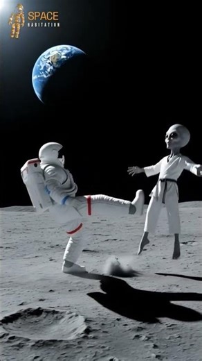 Astronaut’s Karate Kick Sends an Alien Flying #MoonFight #SpaceAction #AlienEncounter