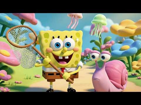 SpongeBob Jellyfish Adventure 🐙✨ | Swish Swish Fun Catching Game | Hamu Happy Kids