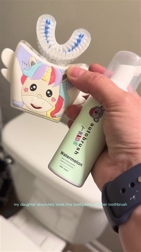 We love this toothpaste so easy to clean off her toothbrush no getting stuck washes right off and tastes great! #toothpastekids #hydroxyapatitetoothpaste #kidsdentalcare #dentalhygeine #kidsteeth