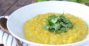 Vegan Coconut Red Lentil Dahl - Running on Real Food