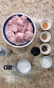 21K views · 298 reactions | 3 fresh pig tail cut 2" size 5 cups water 1 tsp yellow mustard seeds 1 tsp peppercorn 3/4 cup salt 1 tbls white sugar 3 bay leaf 1/2 tsp paprika 1 tdp cumin seeds 1/4 tsp lemongrass powder | Jenny’s Wok | Facebook