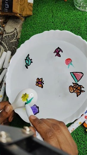 Crazy 😧 sunflower 🌻 drawing on spoon 🥄 #trending #viral #funny