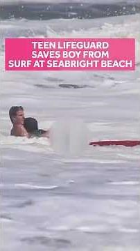 Video shows teen lifeguard rescuing young child from rough surf at Seabright Beach in Santa Cruz
