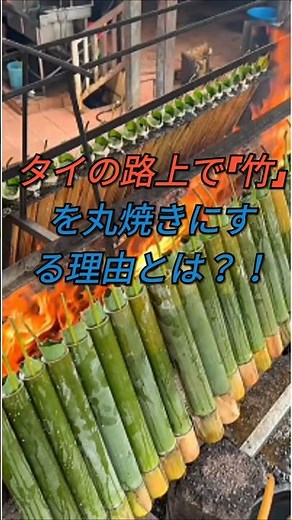 タイの路上で「竹」を丸焼きにする理由とは？！もちもち甘い絶品グルメ「カオラム」🎋#タイ旅行 #タイ料理 #タイグルメ #カオラム #ストリートフード #竹筒ご飯 #ThailandTravel