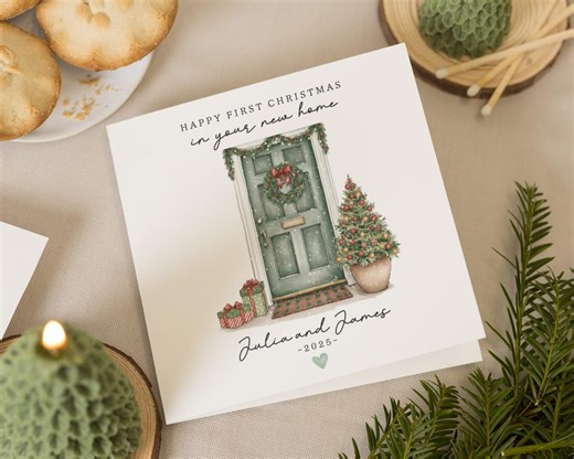 First Christmas in New Home Card, Personalised Christmas Card, Couple Christmas Card, New Home Christmas Card, Christmas Card for Her - Etsy