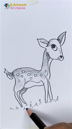 Deer Drawing 🦌 | Easy Deer Drawing #drawing #b.artwork