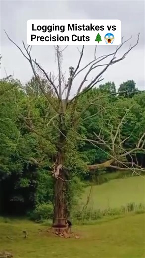 Logging Mistakes vs Precision Cuts 🌲😱 #satisfying #oddlysatisfying #giant | Morris Mcduffie