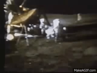 Apollo 14 Alan Shepard Golf age 47 oldest American on the Moon video on Make a GIF