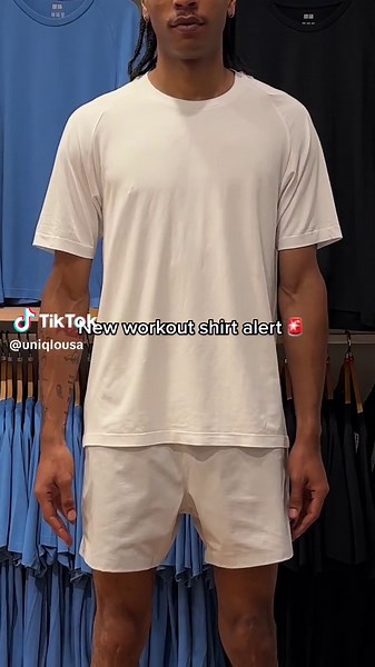 The perfect workout shirt doesn't exi- 👀 #UNIQLO #UNIQLOUSA #workouttshirt #workoutshirt #workoutshirtsformen