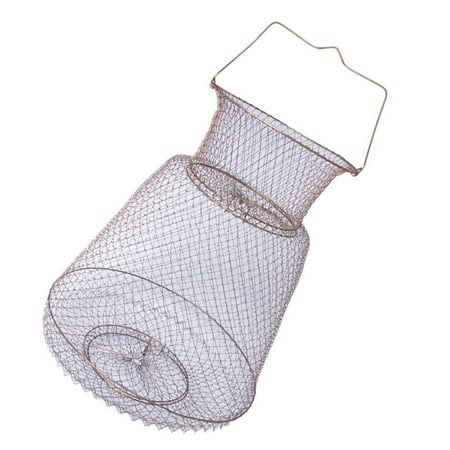 Lobster Mesh Fishing Net Prawn Crab Cage Folding Trap Net Foldable Metal Wire Fish Shrimp Basket - Walmart.ca