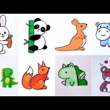 Draw Cute Animals | Panda, Kangaroo, Bunny, and More Easy Step by Step Drawing Tutorials