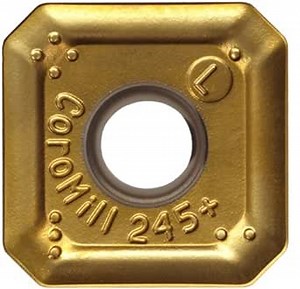 Sandvik Coromant Coated Carbide Milling Insert, GC1025 Grade, PVD Coated, Square Shape, E-W Chip Breaker, 18 Insert Size, 0.2402" Thickness (Pack of 10)