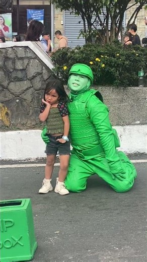 Green Soldier with Cutegirl#shortvideo #shorts