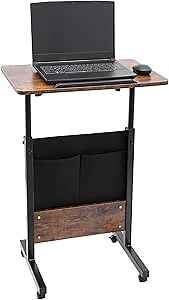 Adjustable Height Standing Desk,Adjustable Height Standing Desk,Small Portable Laptop Desk, Rolling Computer Stand with for Place Your Computer, Laptop, Printer, Books