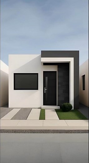 Casa Moderna y Fachada Minimalista en Blanco y Negro 🏠 | Small Modern House Design Black and White