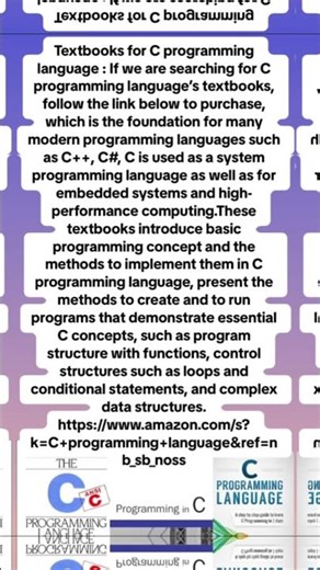 Textbooks for C Programming Language