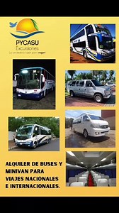 ALQUILER DE BUSES Alquiler de buses-mini, para viaje nacional e internacional. Senior de 22 a 24 asientos. Buses de 40 convencional hasta 66 pasajeros, doble piso, minivan desde 10 asientos, con a.a. tv, dvd, etc..Conductores profesionales con amplia experiencias. Seguro de pasajeros - habilitación en regla SENATUR - DINATRAN - Cobertura inmediata en caso de algun inconveniente. Ademas disponemos de hoteles - apartamento - residencias en Camboriu para la temporada diciembre/enero. Consulte ☎️021