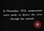 November 1932 – United States USA: Diversion of the Colorado River and building of cofferdams during the construction of Boulder Dam in the United States.