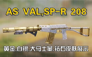 AS VAL,SPR 208,黄金,白银,大马士革,钻石皮肤展示！【使命召唤手游体验服】