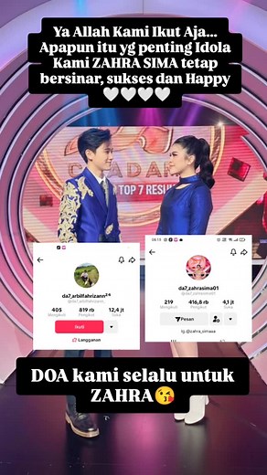 2.6K reactions · 280 comments | Zahra Sima Kami Sayang Kamu tetaplah happy yaa懶懶懶#zahrada7 #zahrasimada7 #da7 #indosiar #prettygirls #musical #television #love #disney | Yus Renna Ma'Ruf Sima | Facebook